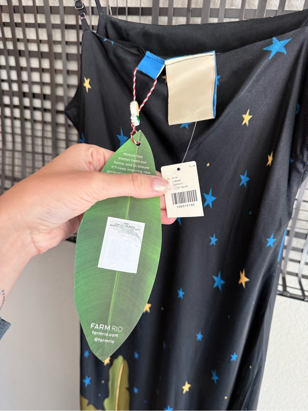 Farm Rio Copacabana night sky tropical slip dress - Picture 6 of 9